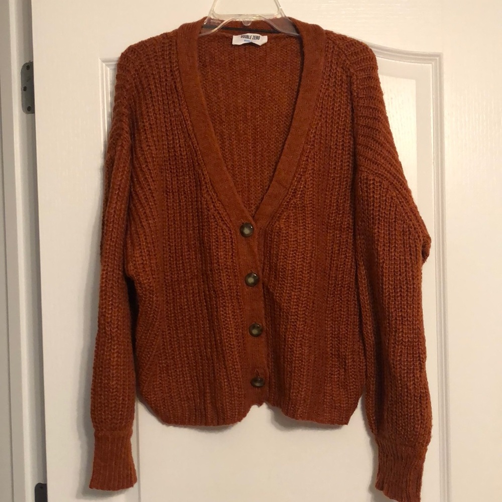 Double Zero Rust Cardigan-NWOT